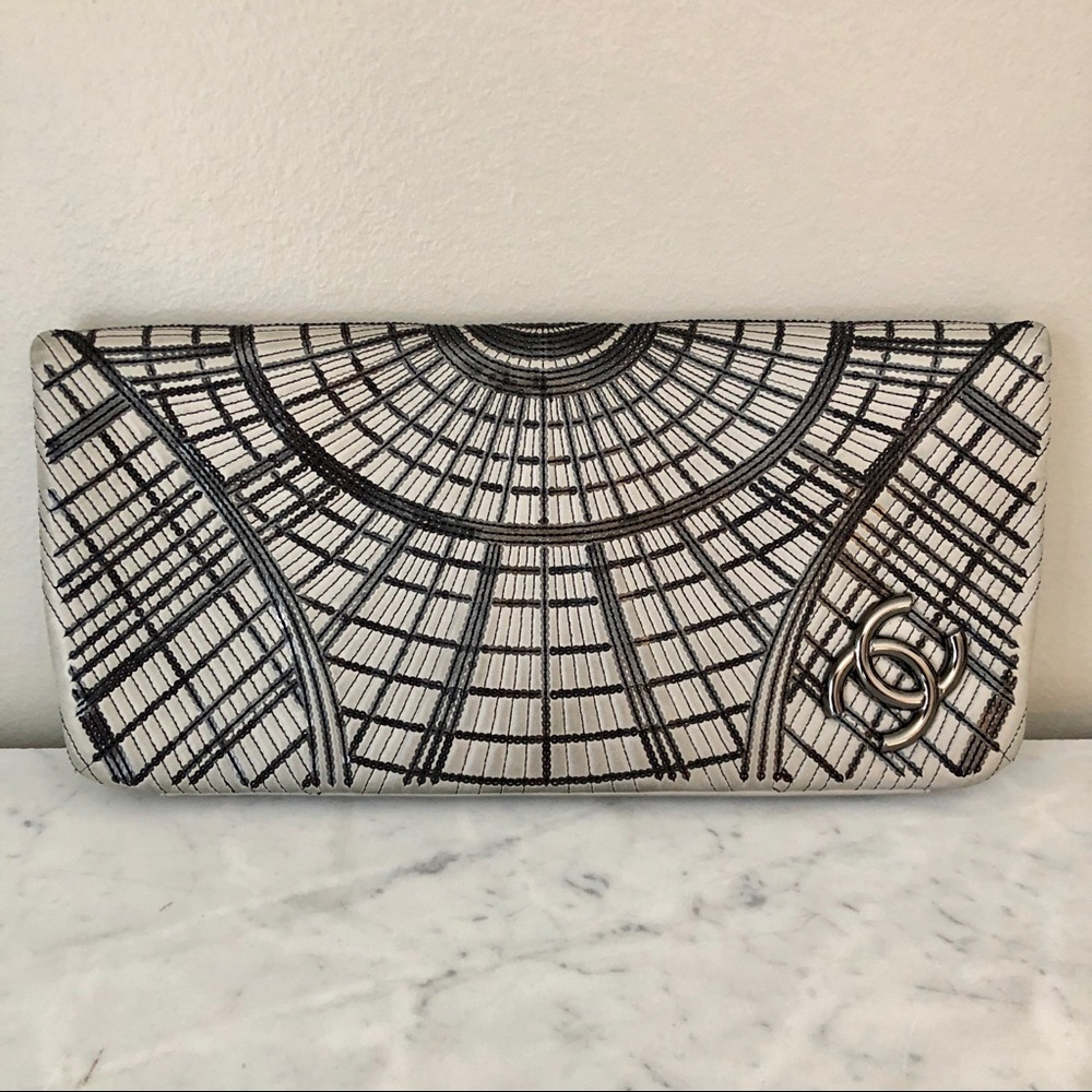 Chanel Sequin Leather Flap Clutch